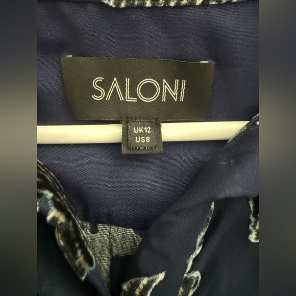 Saloni Floral Applique Sheer Top Silk Blend Size 8 - Picture 3 of 4